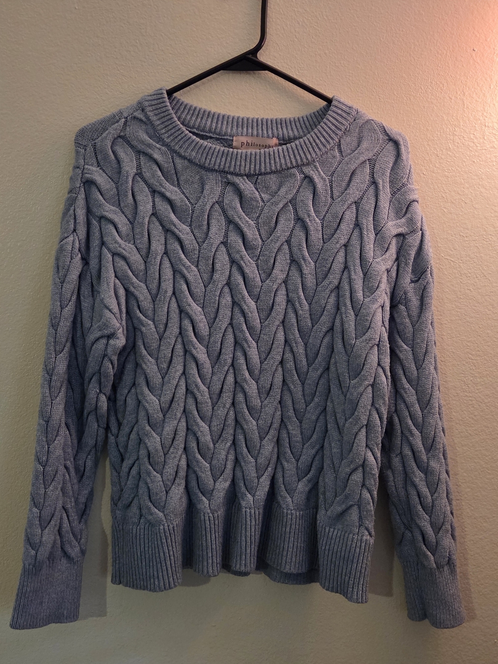 Philosophy Pale Blue Ribbed Crew Sweater